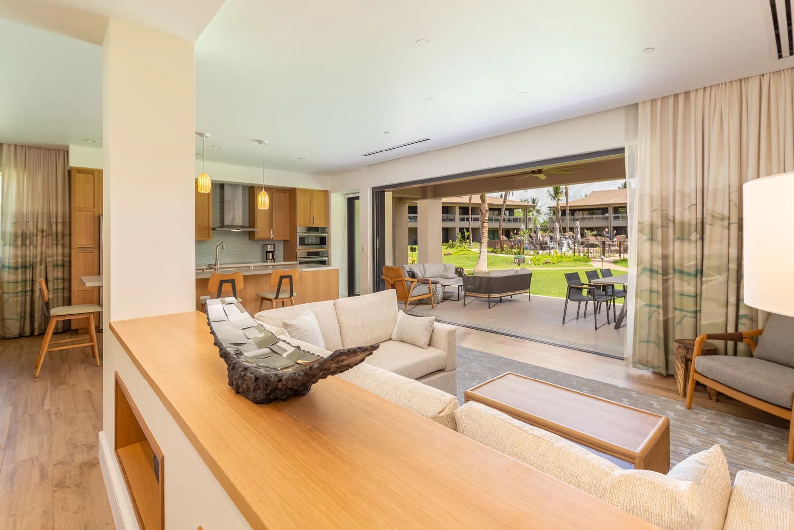 Light-filled living and dining space in Luana Garden Villa 18A