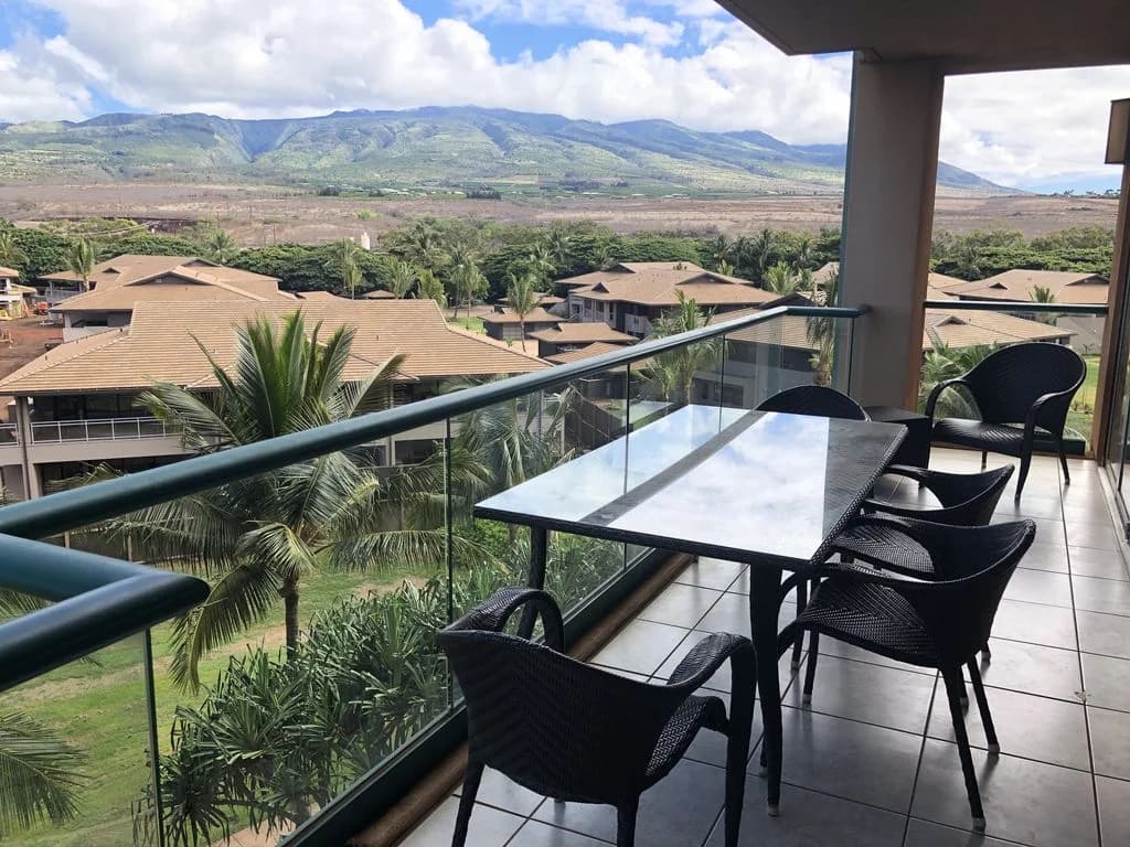 West Maui mountain views from the private lanai at Konea 520